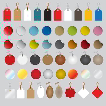 Vector illustration of blank tags collection. Various special offer or shopping discount label. Blank badge.
