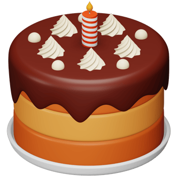 Birthday cake 3d rendering isometric icon. png