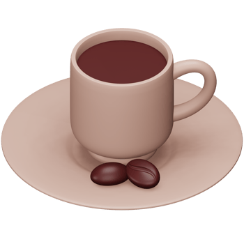 Coffee 3d rendering isometric icon. png