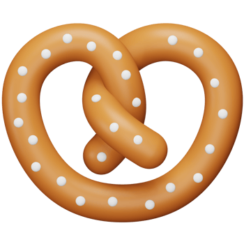 Pretzel 3d rendering isometric icon. png