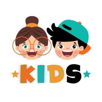 Flat Logo Template For Children vector