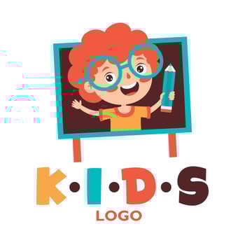 Flat Logo Template For Children vector