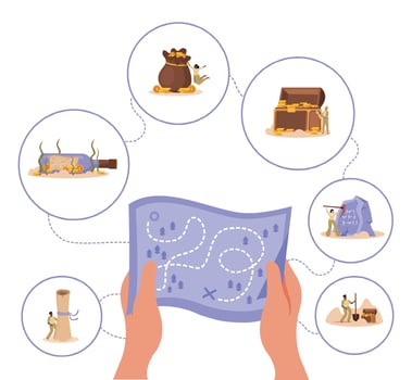 Flat Treasure Hunt vector