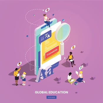 Global Mobile Education Composition vector