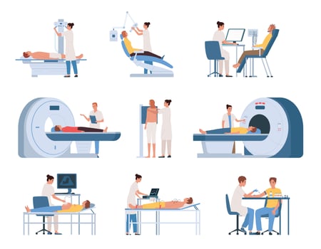 Medical Diagnosis Equipment Flat Icon Set vector