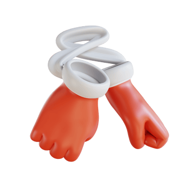 3d illustration Santa Claus gloves ornament png