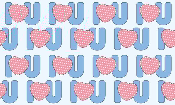 A seamless pattern of love lettering. I love you vector