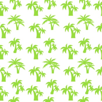 Seamless silhouette pattern of paired palm trees. Vector. vector