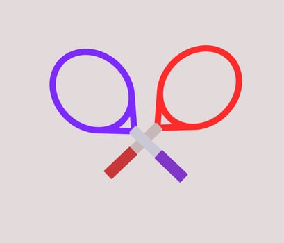 Tennis racket crossed vector