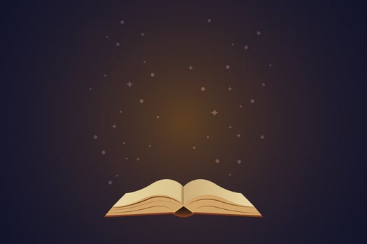 Opened Book With Magic Lights vector