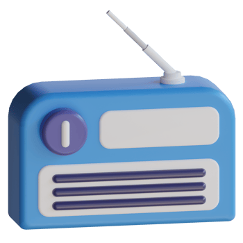 Retro Radio 3D Render Icon png