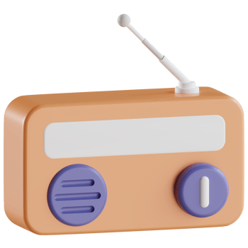 Radio Set 3D Render Icon png