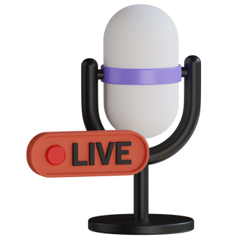 Live Broadcast 3D Render Icon png