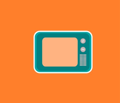 television classic stikcer vector