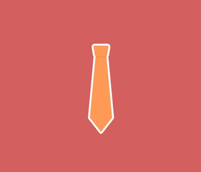orange tie sticker design vector