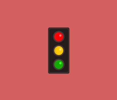 head Traffic light flat design vector