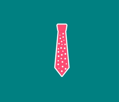 pink polcadot tie sticker vector