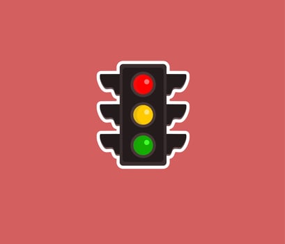 Traffic light sticker design vector