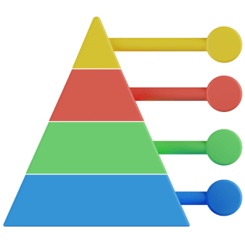 Pyramid Chart 3D Render Icon png