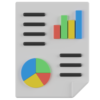 Analytics Report 3D Render Icon png