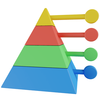 Pyramid Chart 3D Render Icon png