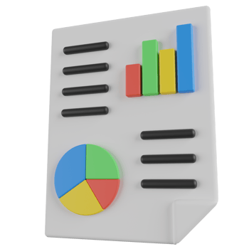 Analytics Report 3D Render Icon png