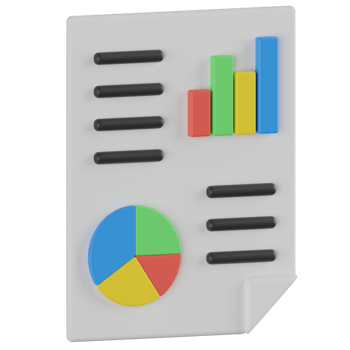 Analytics Report 3D Render Icon png