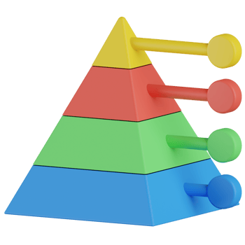 Pyramid Chart 3D Render Icon png