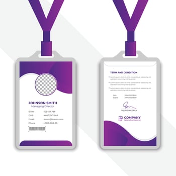 Modern and creative office staff id card design for employee vector