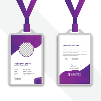 Modern and creative office staff id card design for employee vector
