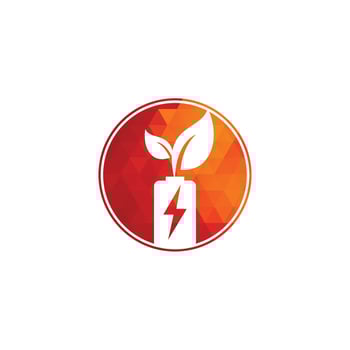 Battery leaves vector logo design. Battery and leaf icon natural energy symbol design element logo template
