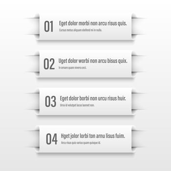 Infographics banners. A vivid illustration of the layout of the labels banner. Colored labels with a set of steps and parameters. A template for the design. All elements are isolated.EPS 10. vector