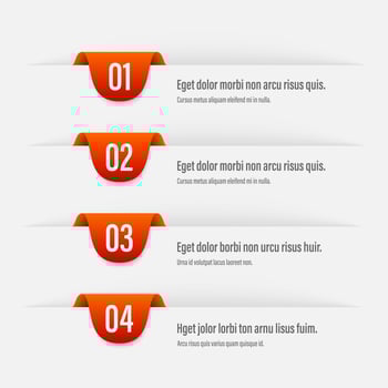 Infographics banners. A vivid illustration of the layout of the labels banner. Colored labels with a set of steps and parameters. A template for the design. All elements are isolated.EPS 10. vector