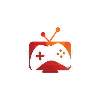 gamepad and tv, play game icon. Game and tv logo design vector