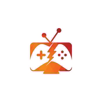 gamepad and tv, play game icon. Game and tv logo design vector
