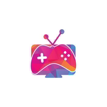gamepad and tv, play game icon. Game and tv logo design vector