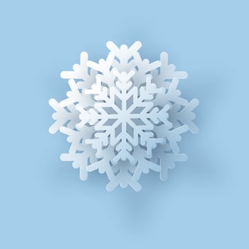 Mobsnowflake. Vector illustration of a realistic paper snowflake, a template for decorating a holiday card for Christmas.