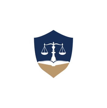 Law education logo design. Vector Libra and open book logo combination.