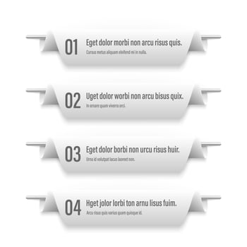 Infographics banners. A vivid illustration of the layout of the labels banner. Colored labels with a set of steps and parameters. A template for the design. All elements are isolated.EPS 10. vector