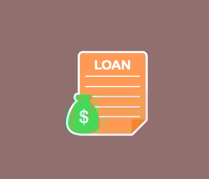 loan document page sticker design vector