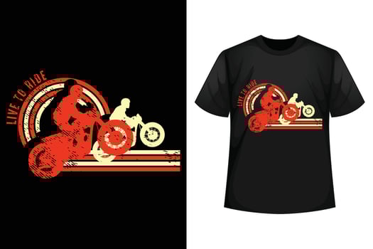 Live to ride - Bike riding t-shirt design template vector