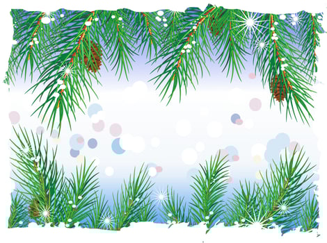 Framework from pine branches vector