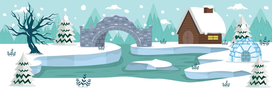 Arctic landscape North pole background vector