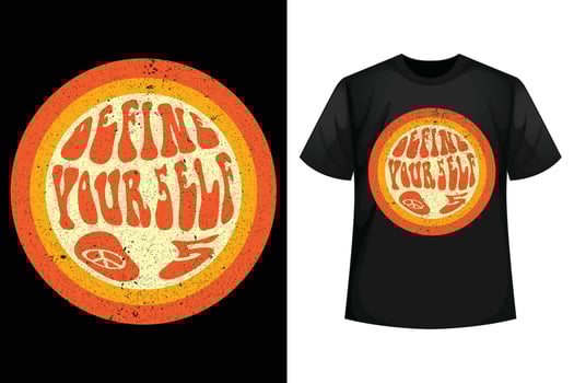 Define your self 05 - Motivational vintage t-shirt design template vector