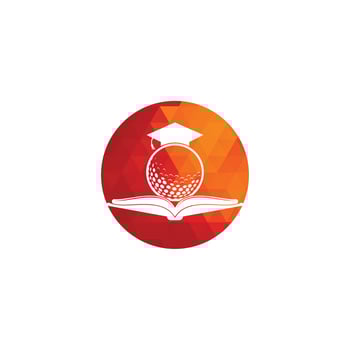 Graduation Book golf logo design vector. Golf Book Icon Logo Design Element vector