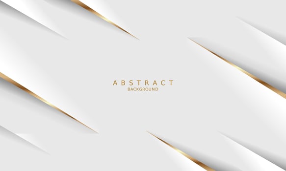 white luxury premium background and gold line. vector