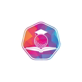 Graduation Book golf logo design vector. Golf Book Icon Logo Design Element vector