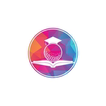 Graduation Book golf logo design vector. Golf Book Icon Logo Design Element vector