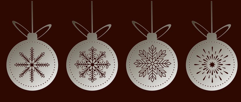pendants stencils snowflakes vector
