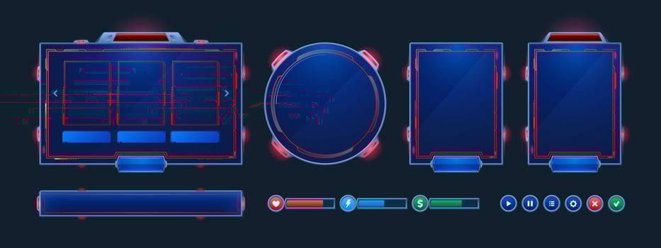 Space stream overlay, game twitch ui frame, border vector